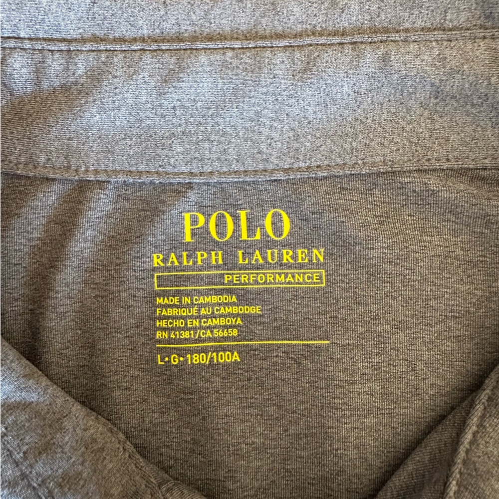 Polo Ralph Lauren Polo Shirt Mens L Charcoal Gray Performance Golf Stretch Shirt - Picture 4 of 4